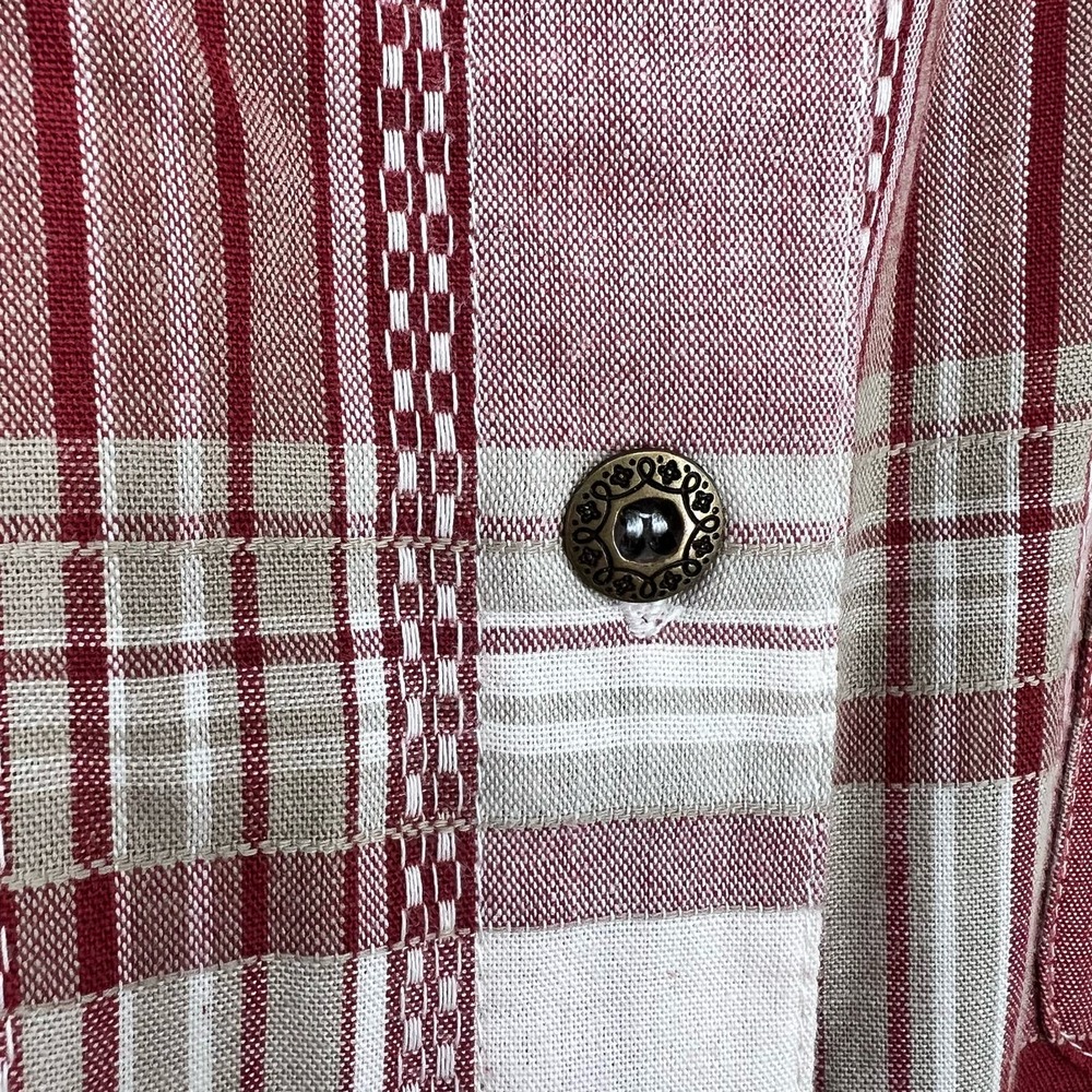 Alfred Dunner Woman Plus Size 20 Burnt Red Plaid Blouse Shirt Top Winter Cozy - Picture 6 of 9